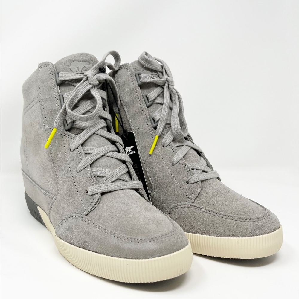 Sorel Out 'N About Wedge Waterproof Boot Bootie Wedge Sneaker Size 9 Dove/Quarry